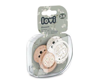 Lot de 2 Sucettes Dynamiques Lovi Blossom Crme/Corail