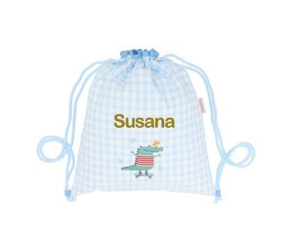 Mochila Saco Vichy Croc Personalizable