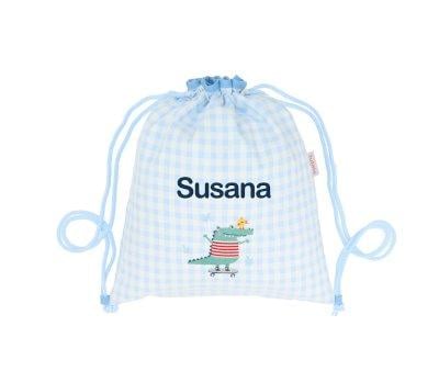 Mochila Saco Vichy Croc Personalizable