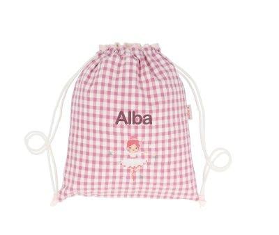 Mochila Saco Vichy Ballet Personalizable
