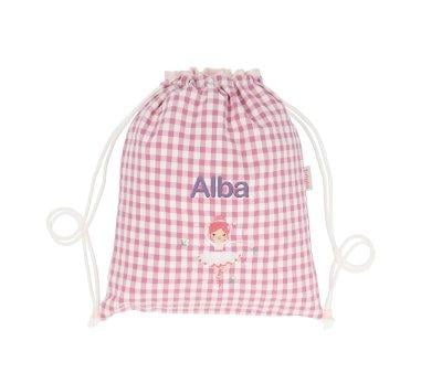 Mochila Saco Vichy Ballet Personalizable