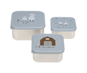 Set 3 Snackbox Acciaio Tiny Farmer Azzurro