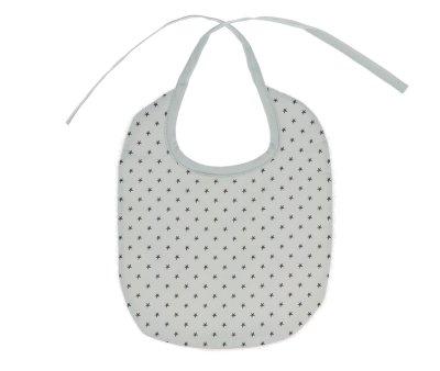 Cotton Bib Mini Star Grey Personalised