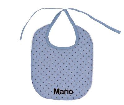 Cotton Bib Mini Star Blue Personalised