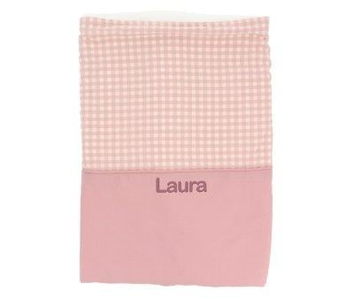 Manta Coralina Vichy Rosa Personalizable