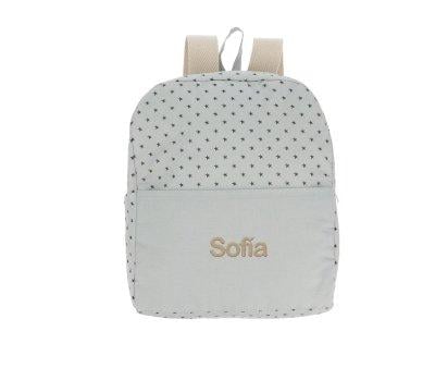 Mini Star Grey Backpack Personalised