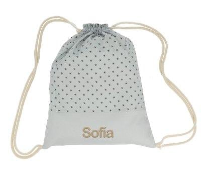 Mochila Saco Mini Star Grey Personalizable