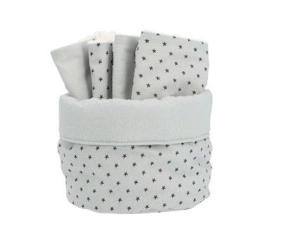Basket with Personalized Mini Star Grey Dribble Bib