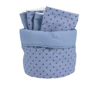 Basket with Mini Star Blue Personalizable Teether Bibs