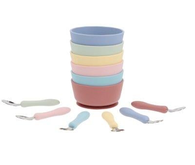 Bol Silicona + Cuchara Acero Brick Blush