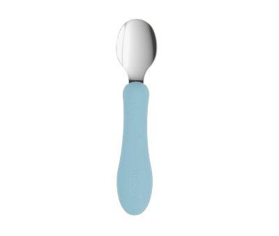 Bol Silicona + Cuchara Acero Sky Blue