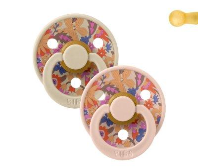 2 Sucettes BIBS Colour Round Liberty June Blossom Blush Mix