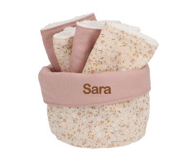 Basket with Personalized Wild Flower Bib Holder