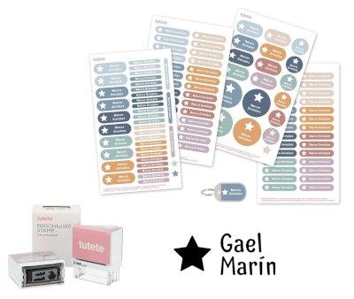 Tampon personnalis Gran Estrella + autocollants Thermo et Atardacer Estrella combins