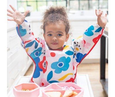 Bib with Sleeves Waterproof Checkers Pink