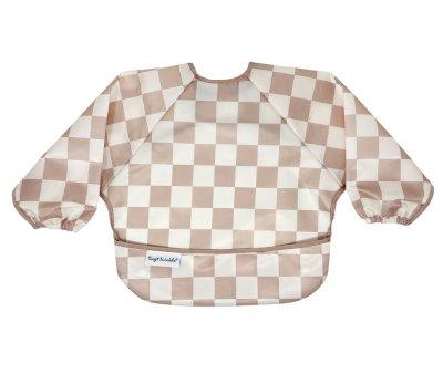 Waterproof Sleeved Bib Checkers Beige