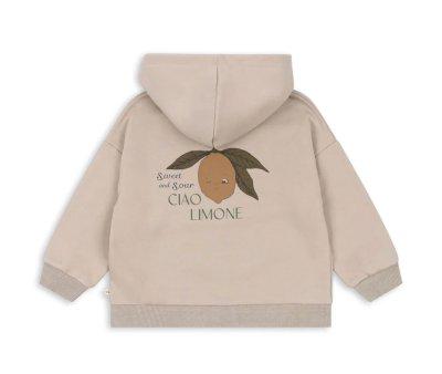 Felpa Lou Cappuccio e Cerniera French Oak