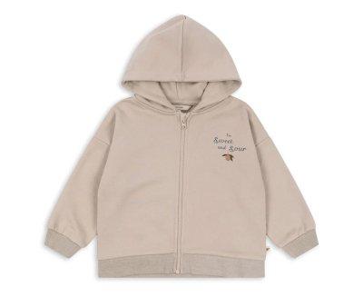 Felpa Lou Cappuccio e Cerniera French Oak