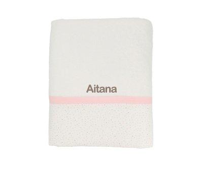 Personalised Pink Rainbow Dots Bath Towel