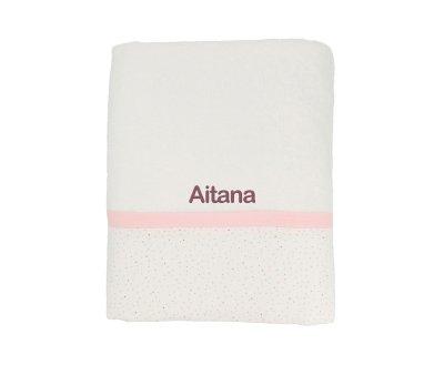 Personalised Pink Rainbow Dots Bath Towel