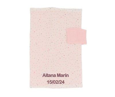 Porte-documents Rainbow Dots Rose Personnalisable