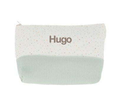 Necessaire Personalizvel Rainbow Dots Green