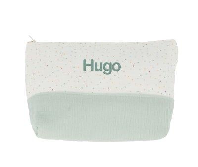 Necessaire Personalizvel Rainbow Dots Green