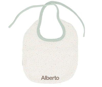 Rainbow Dots Green Cotton Bib Personalised
