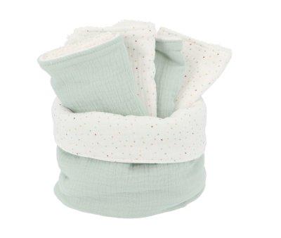 Basket with Rainbow Dots Green Personalized Bib