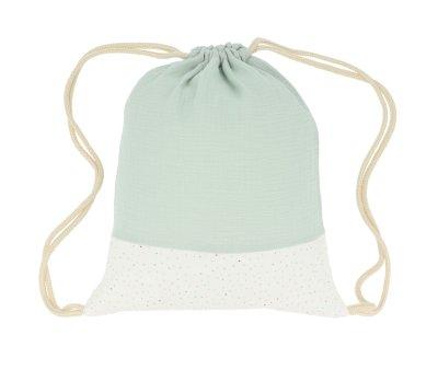 Mochila saco verde Rainbow Dots Personalizvel
