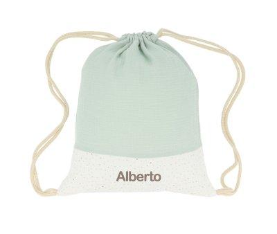 Mochila saco verde Rainbow Dots Personalizvel