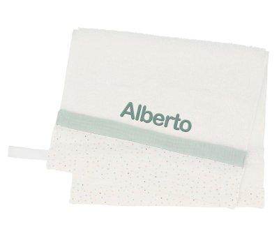Toalla Guardera Rainbow Dots Verde Personalizable