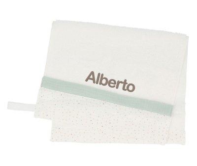 Toalla Guardera Rainbow Dots Verde Personalizable