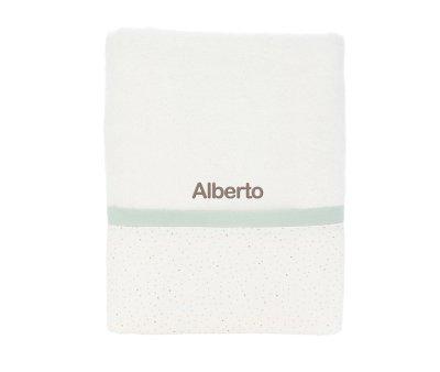 Rainbow Dots Green Personalised Bath Towel