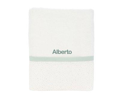 Rainbow Dots Green Personalised Bath Towel
