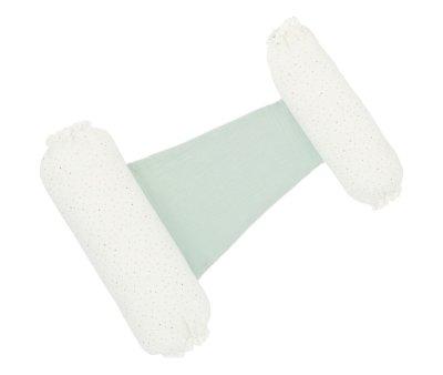 Anti-Rollover Cushion Rainbow Dots Green