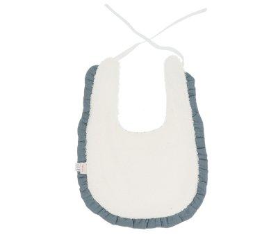 Cotton Rainbow Ruffle Bib Blue Dots Personalised
