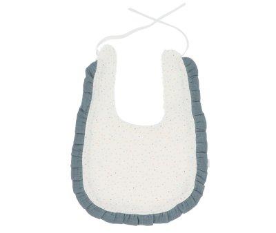 Cotton Rainbow Ruffle Bib Blue Dots Personalised