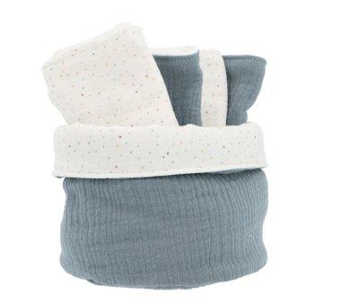 Cesta con Secababitas Rainbow Dots Azul Personalizable