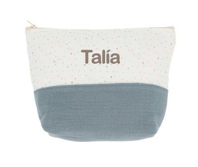 Trousse de Toilette pour Enfants Rainbow Dots Bleu Personnalisable