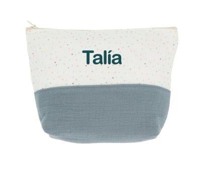 Trousse de Toilette pour Enfants Rainbow Dots Bleu Personnalisable