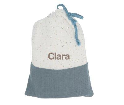 Bolsa Merienda Rainbow Dots Azul Personalizable