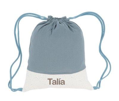 Mochila Saco Rainbow Dots Azul Personalizable