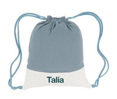 Mochila Saco Rainbow Dots Azul Personalizable