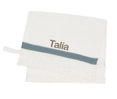 Toalla Guardera Rainbow Dots Azul Personalizable