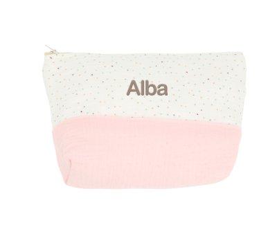 Necessaire  personalizvel Rainbow Dots Pink