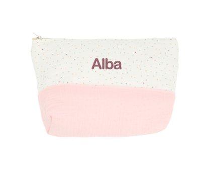 Necessaire  personalizvel Rainbow Dots Pink