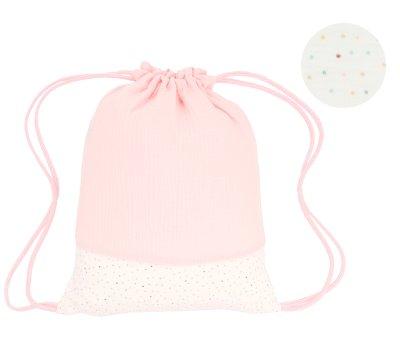 Mochila Saco Rainbow Dots Pink Personalizvel