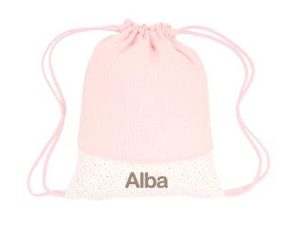 Mochila Saco Rainbow Dots Pink Personalizvel