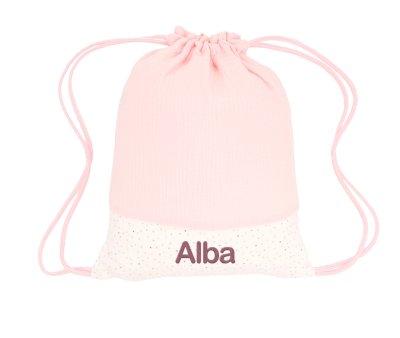 Mochila Saco Rainbow Dots Pink Personalizvel